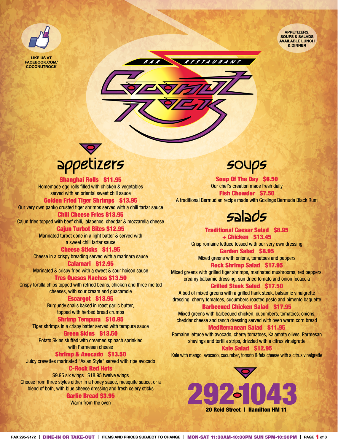Seafood, Sushi & American Cuisine Coconut Rock Bermuda